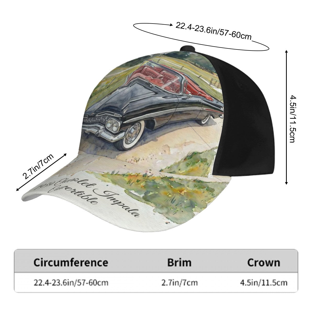 Baseball Cap - 1959 Chevrolet Impala Convertible svart
