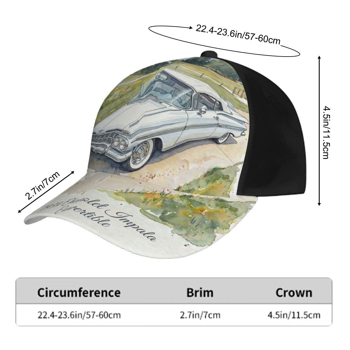 Baseball Cap - 1959 Chevrolet Impala Convertible vit