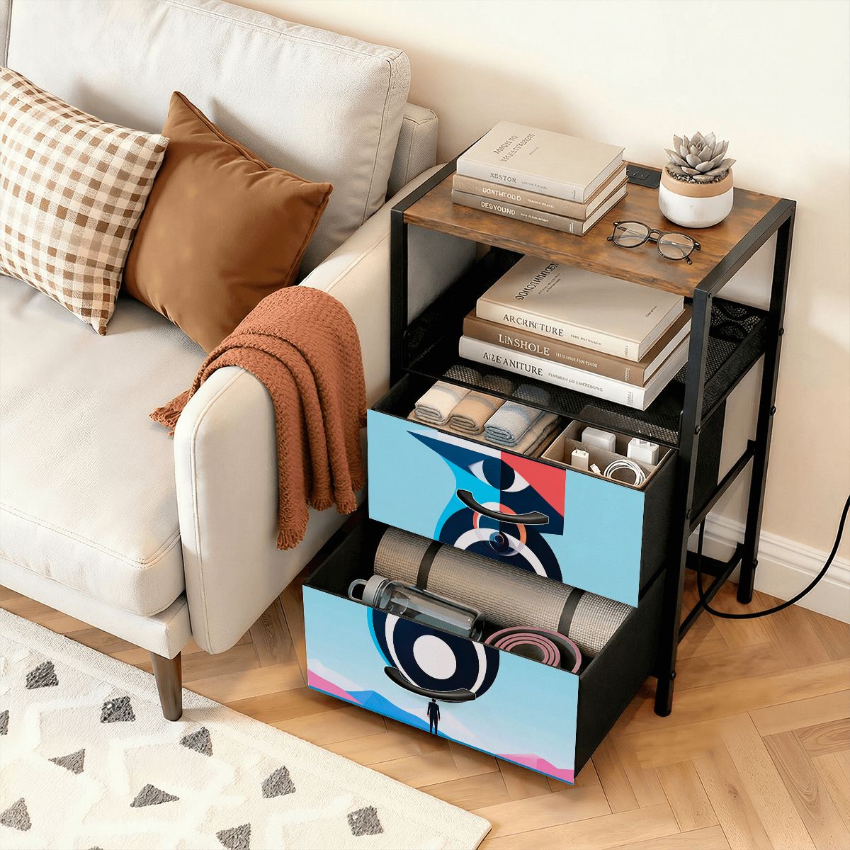 2Drawer Bedside Table 72