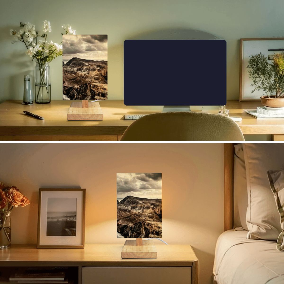 Square Table Lamp Sea Mountain