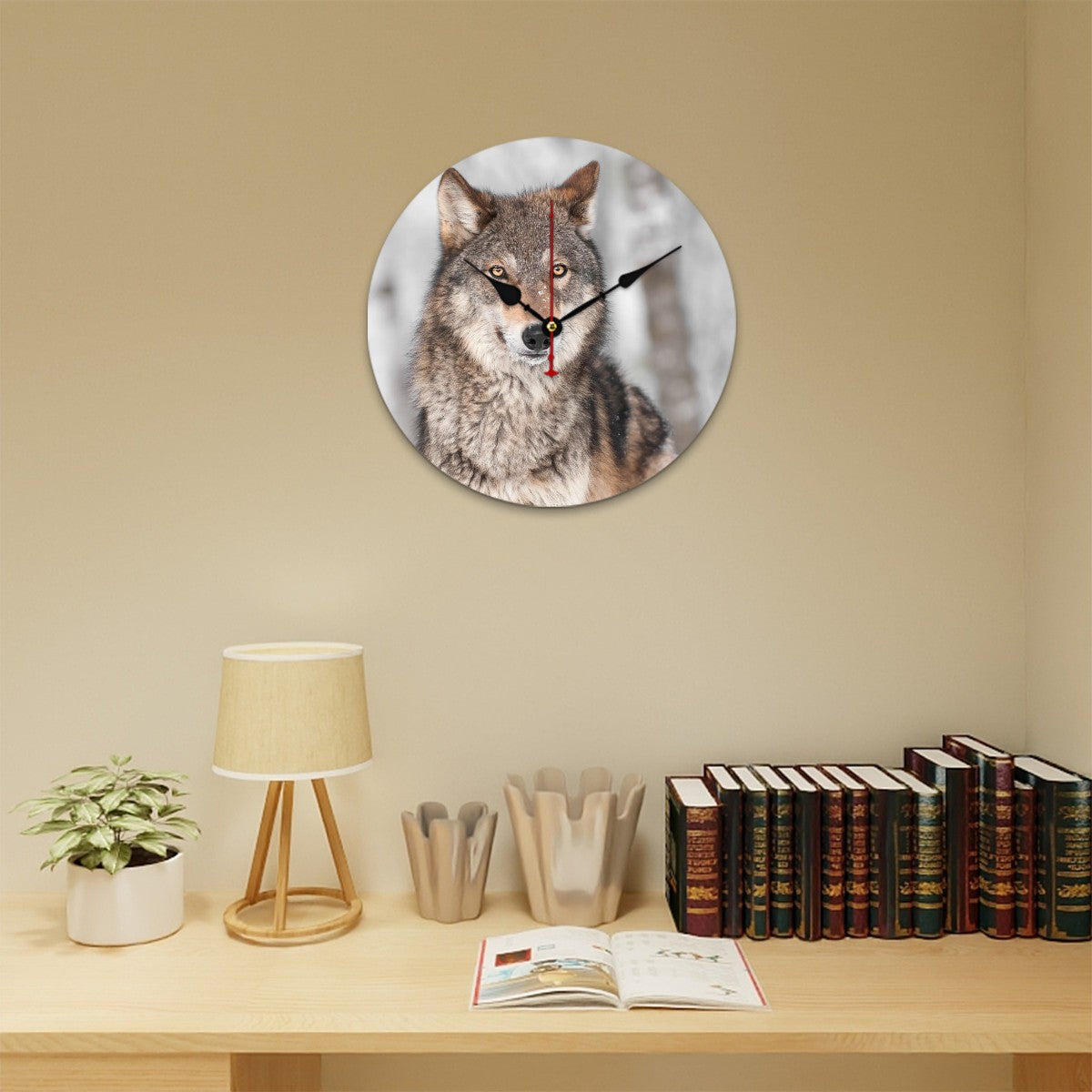 Wooden Round Wall Clock