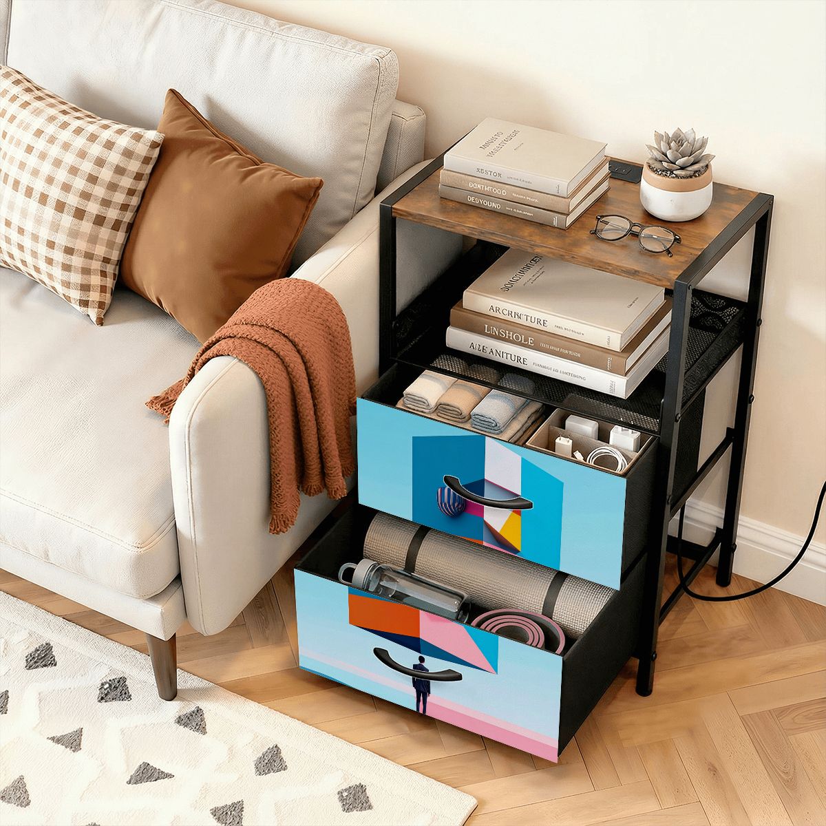 2Drawer Bedside Table 71