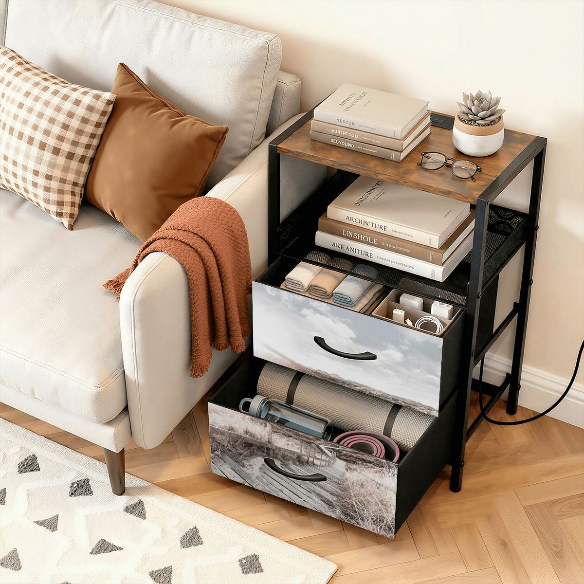 2Drawer Bedside Table 92