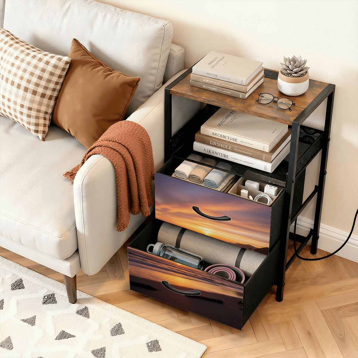 2Drawer Bedside Table 75