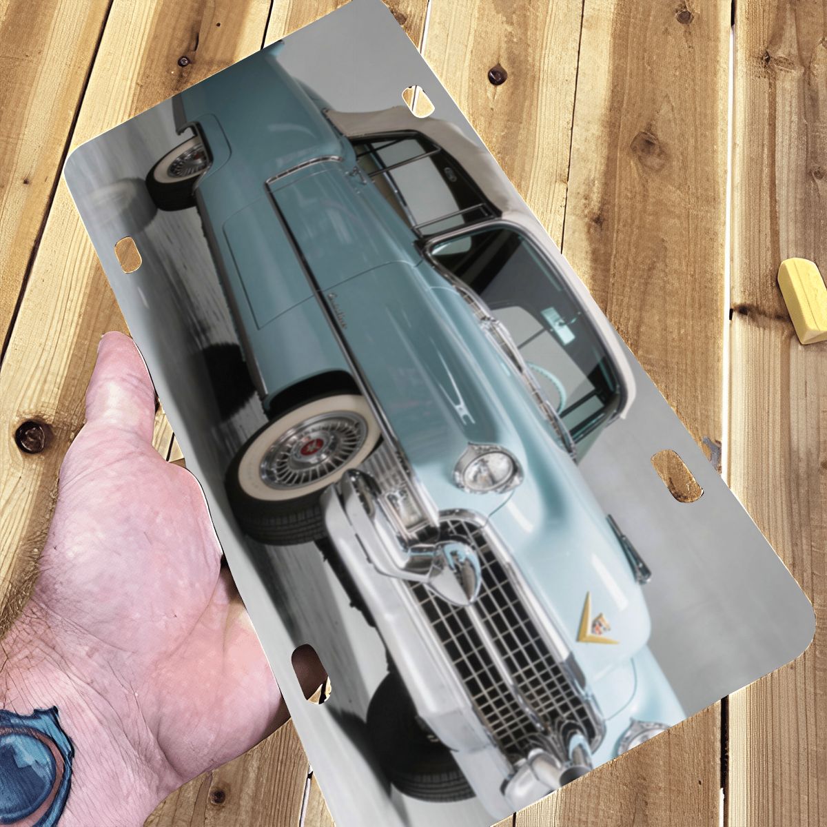 Aluminum License Plate 1955 – Cadillac Series 62 Convertible