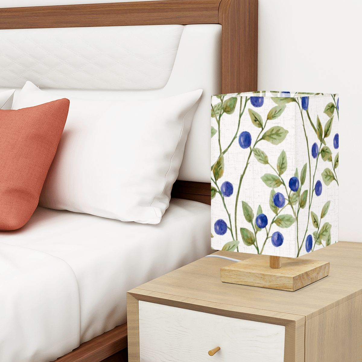 Square Table Lamp Blue