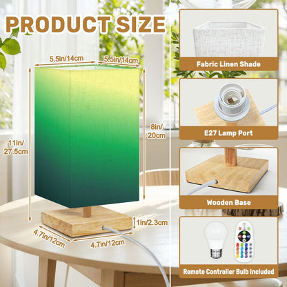 Square Table Lamp Bluegreen
