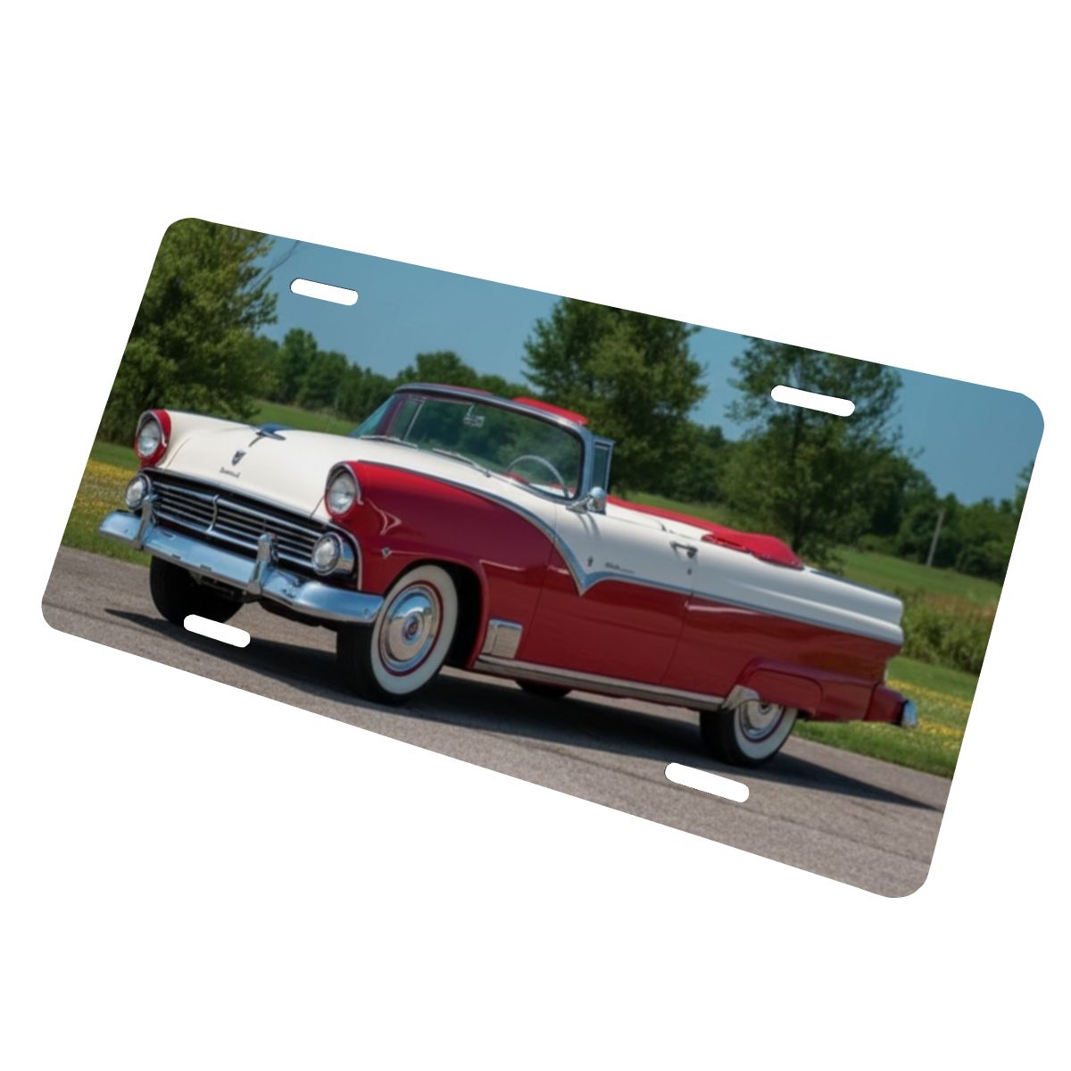 Aluminum License Plate 1955 Ford Fairlane Convertible