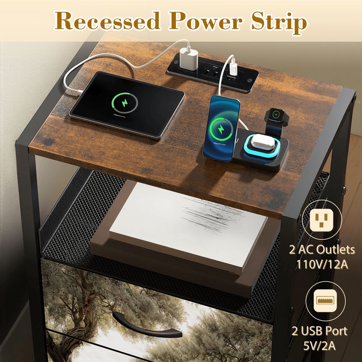 2Drawer Bedside Table 98