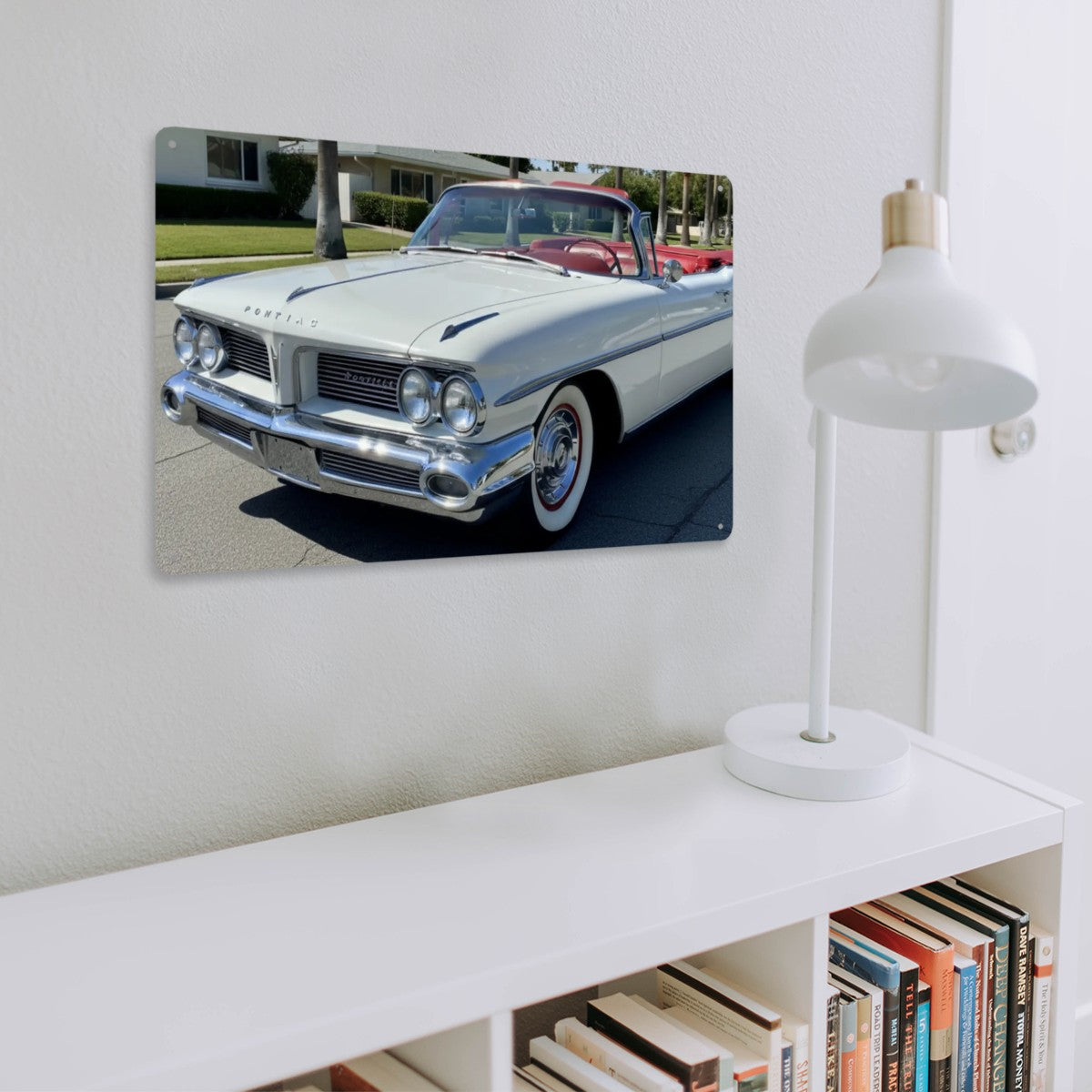 Rectangular Tin Sign Metal Sign Decor 1959 Pontiac Bonneville Convertible