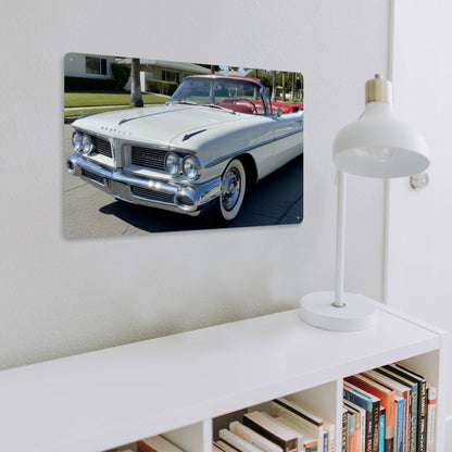 Rectangular Tin Sign Metal Sign Decor 1959 Pontiac Bonneville Convertible