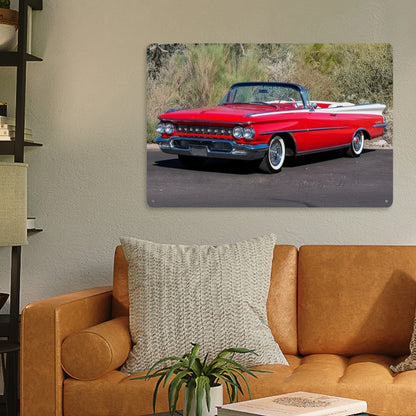 Rectangular Tin Sign Metal Sign Decor 1959 Oldsmobile 98 Convertible