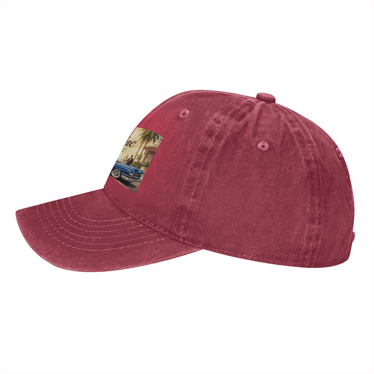 Unisex Washed Denim Baseball Cap Firefly1959 Cadillac De Ville, Blue