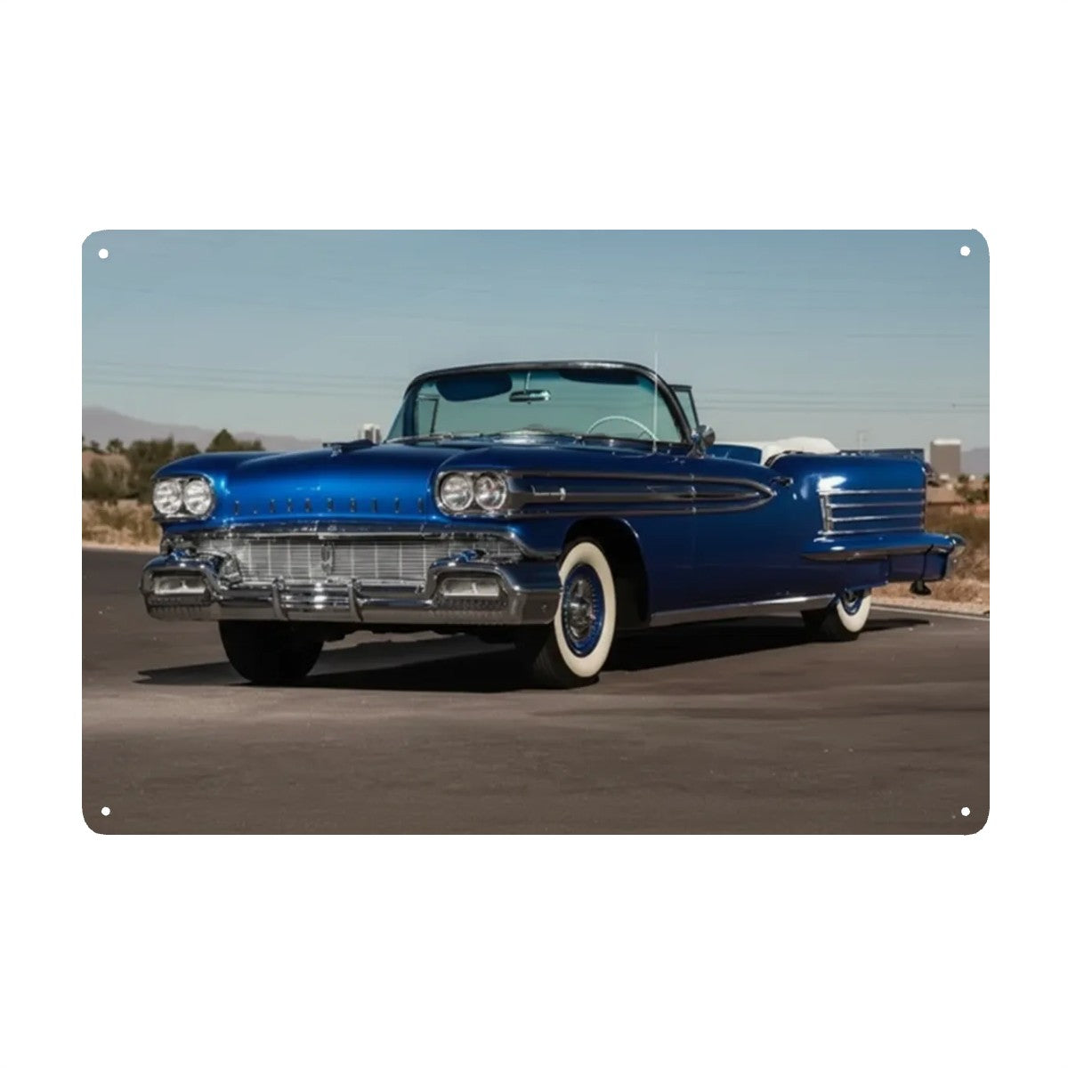 Rectangular Tin Sign Metal Sign Decor 1958 Oldsmobile Dynamic 88 Convertible