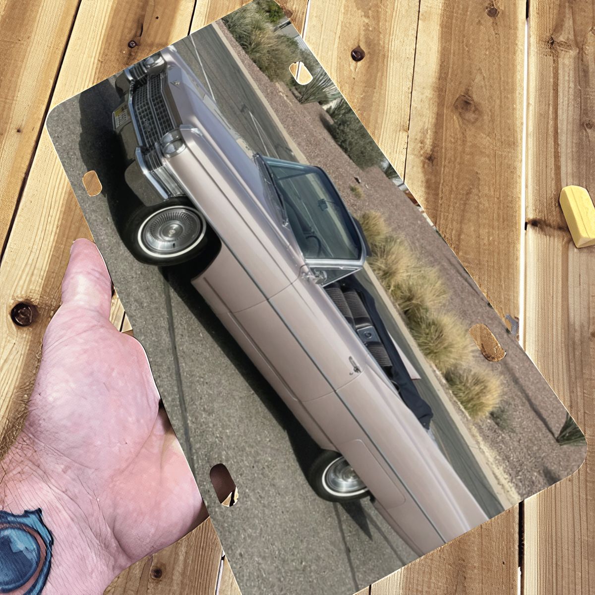 Aluminum License Plate 1963 Cadillac Series 62 Convertible