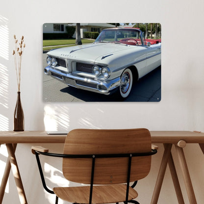 Rectangular Tin Sign Metal Sign Decor 1959 Pontiac Bonneville Convertible