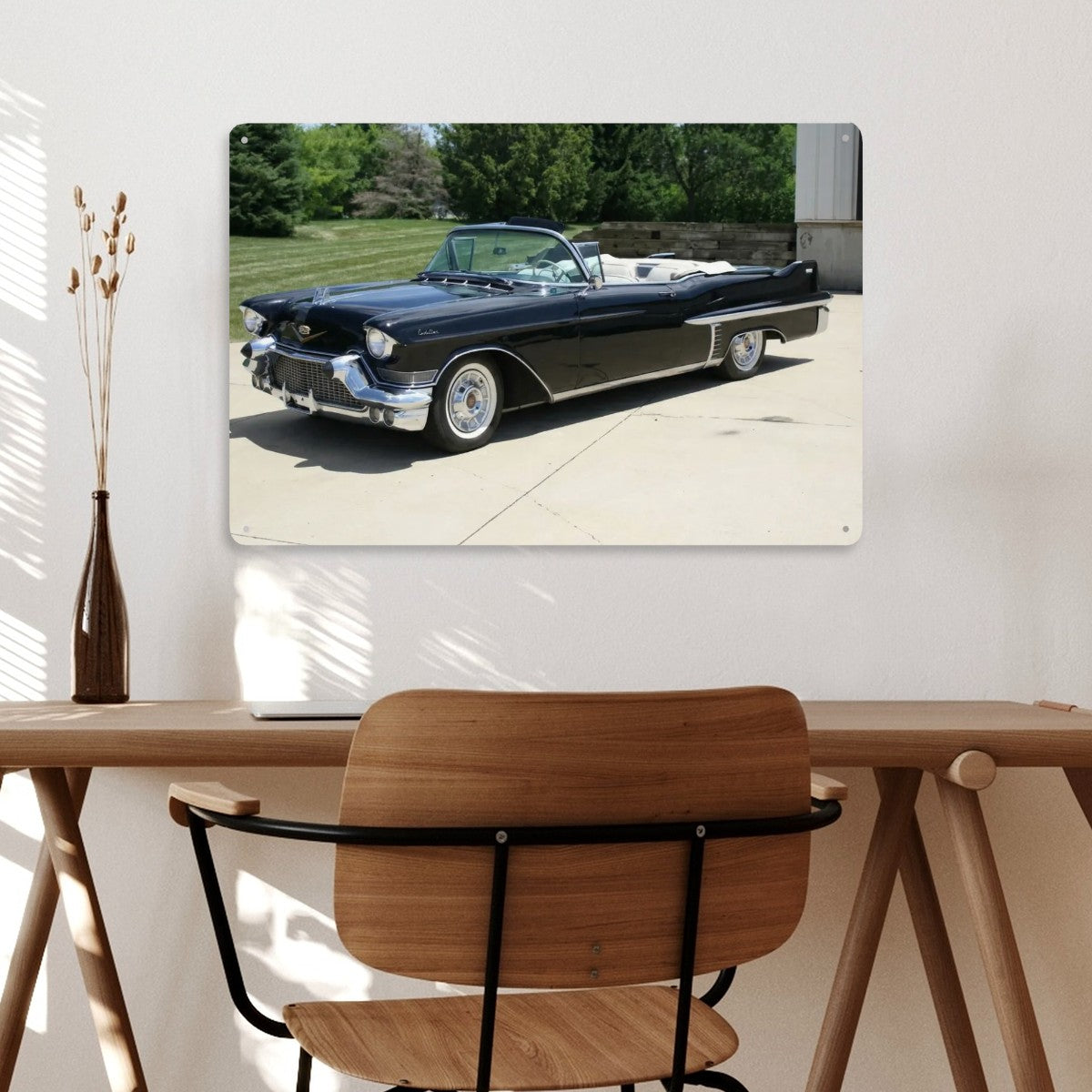 Rectangular Tin Sign Metal Sign Decor 1957 Cadillac Series 62 Convertible