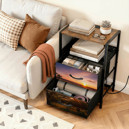 2Drawer Bedside Table 74