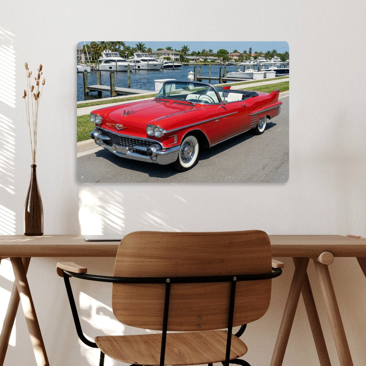 Rectangular Tin Sign Metal Sign Decor 1958 Cadillac Series 62 Convertible