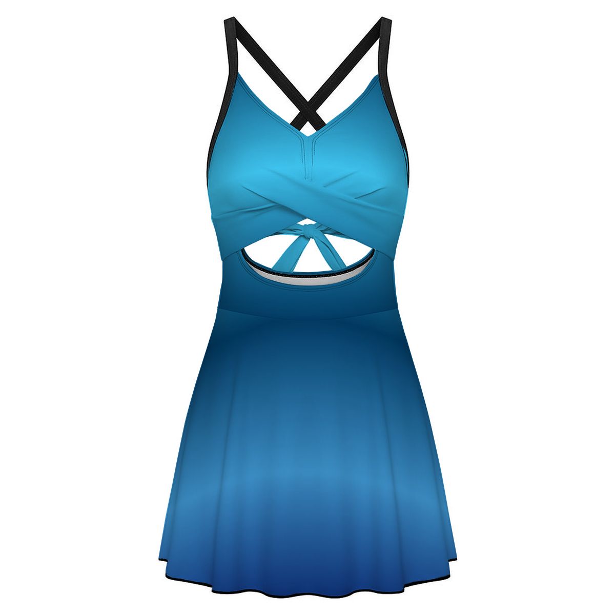 Cutout Swim Dress Tummy Control Swimsuit