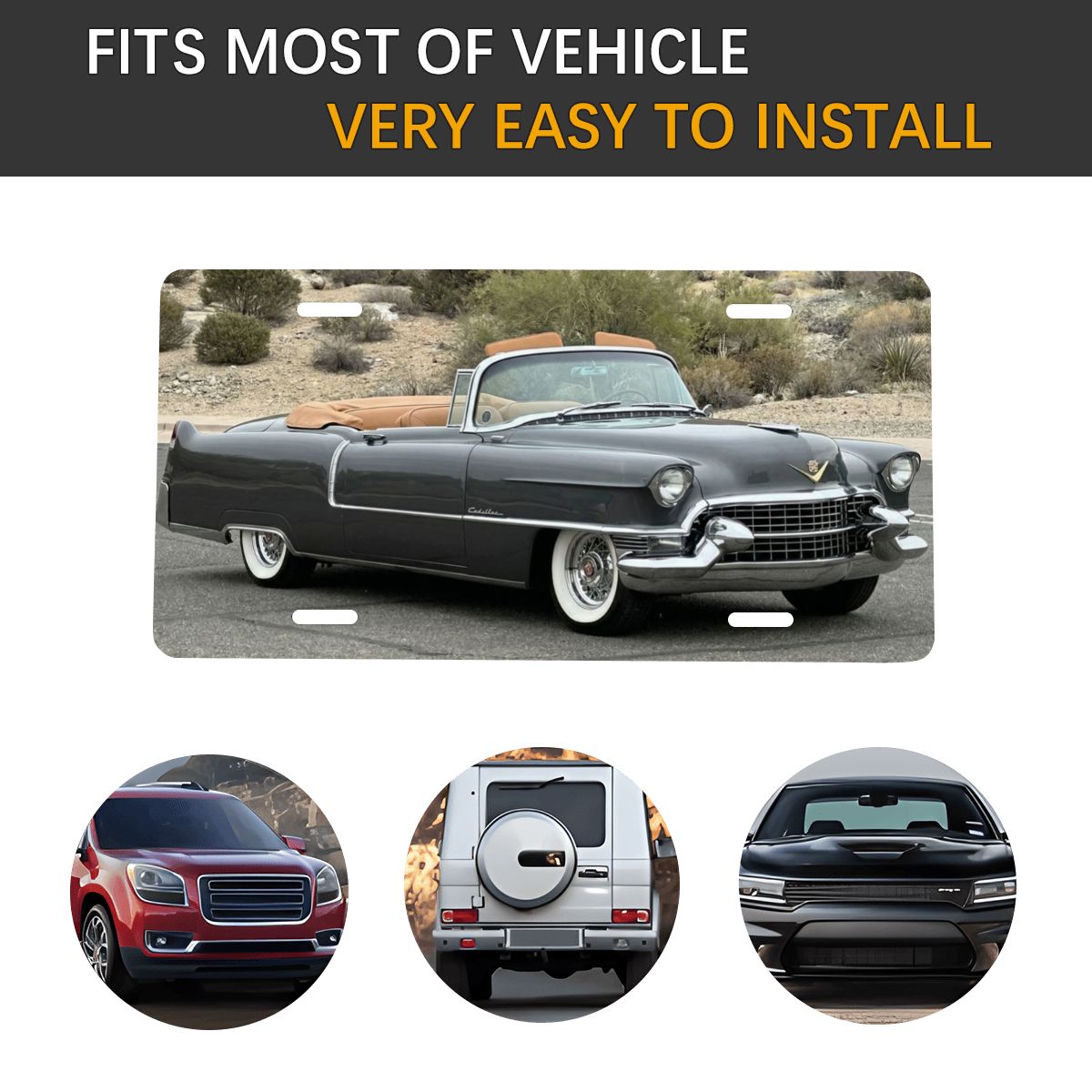 Aluminum License Plate 1955 Cadillac Series 62 Convertible