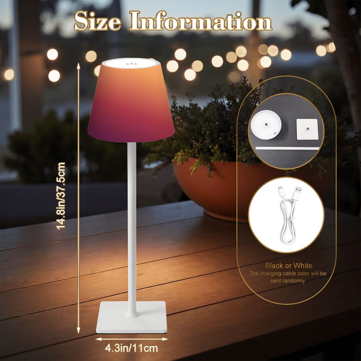 LED Cordless Table Lamp Gold