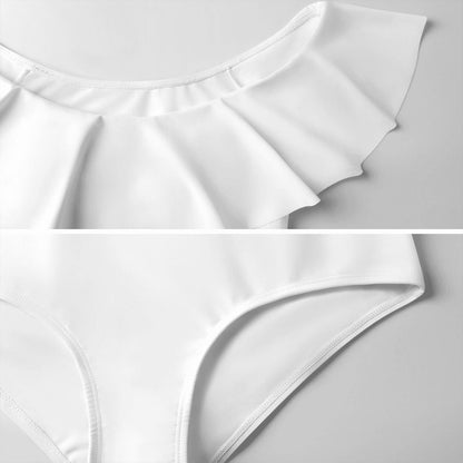 Off Shoulder Ruffle OnePiece Swimsuit