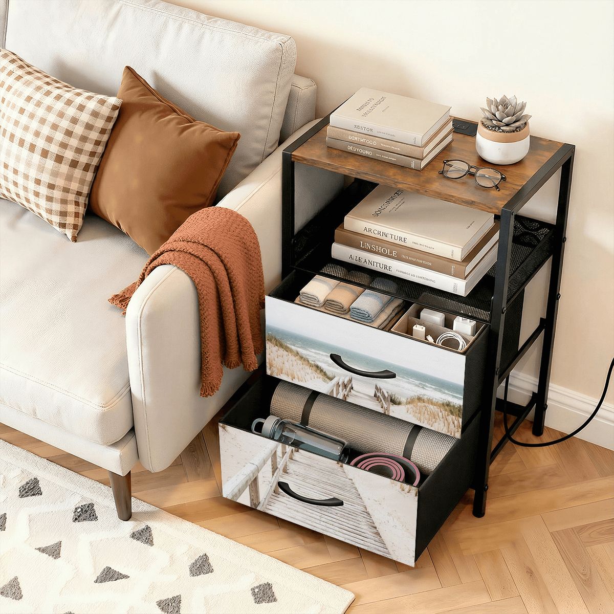 2Drawer Bedside Table 95