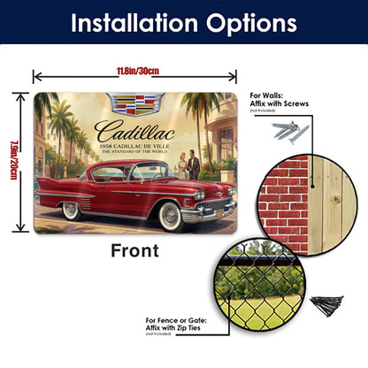 Metal Signs Outdoor 1958 Cadillac De Ville