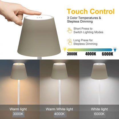 LED Cordless Table Lamp Silvergray