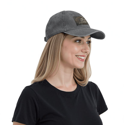 Unisex Washed Denim Baseball Cap BORN TO RIDE