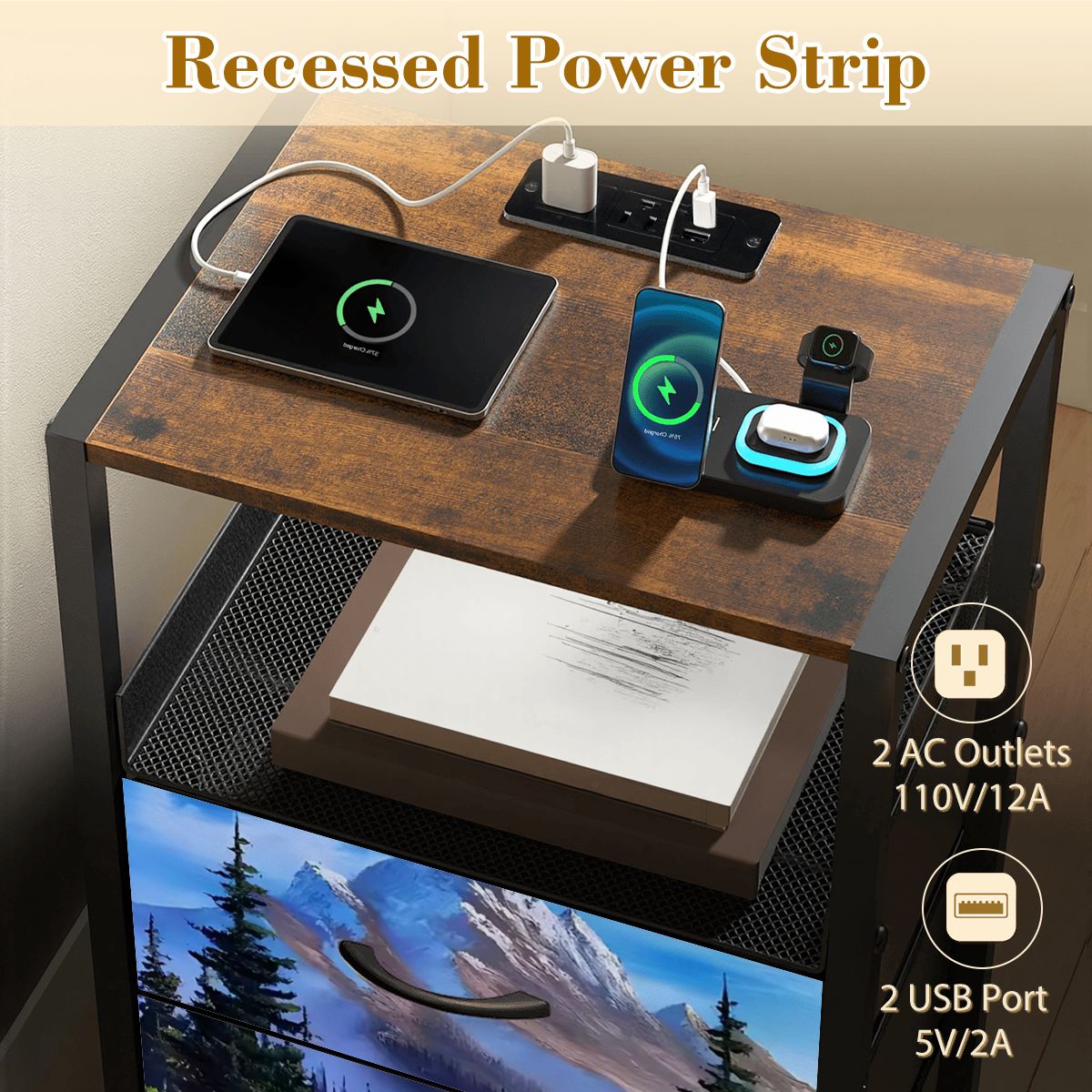 2Drawer Bedside Table 24