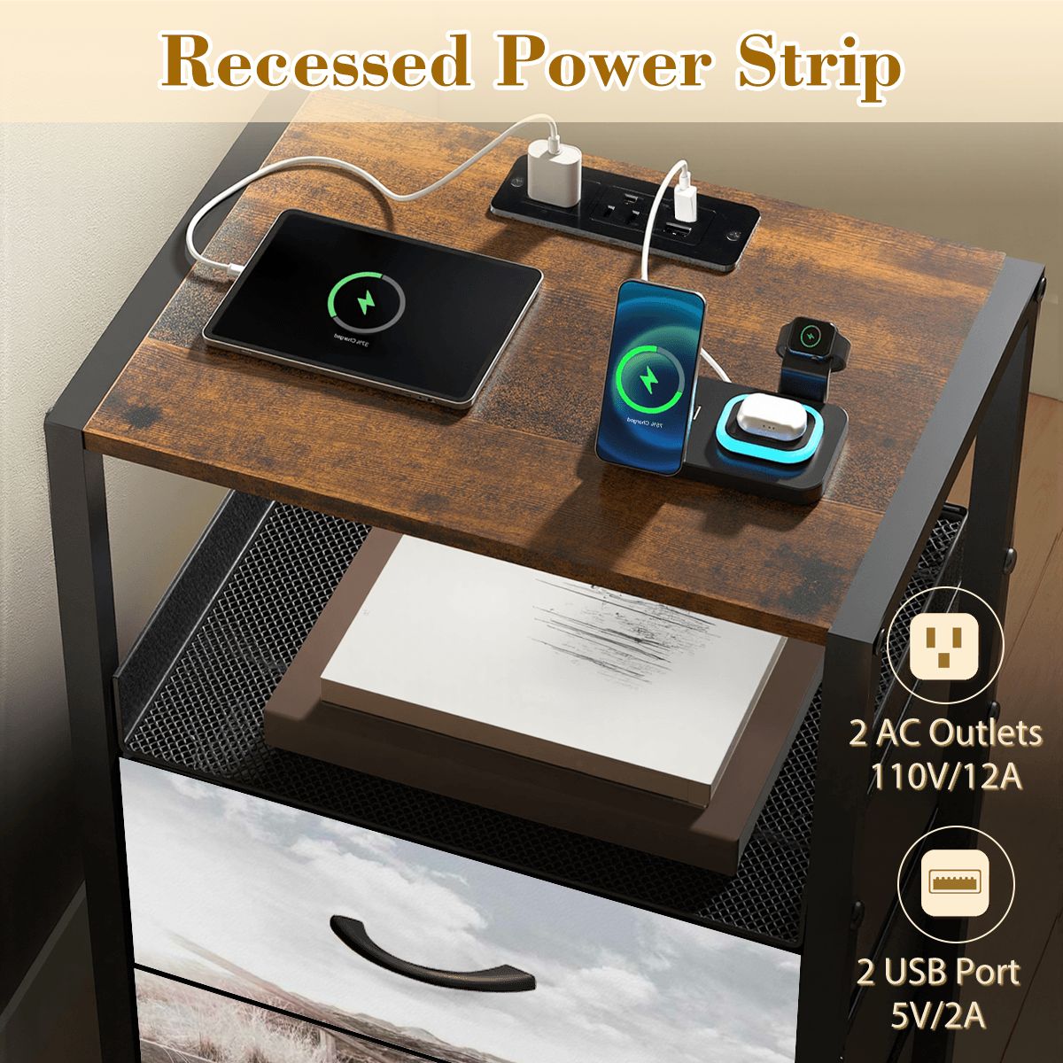 2Drawer Bedside Table 92