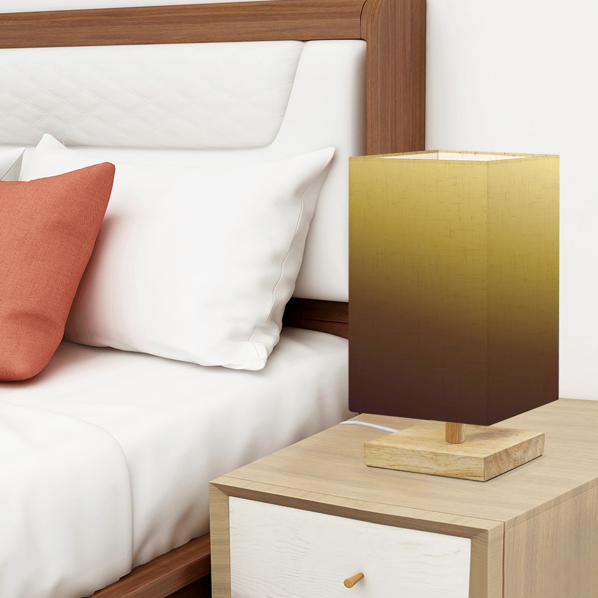 Square Table Lamp Gold