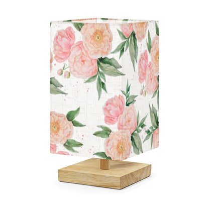 Square Table Lamp Pink Roses