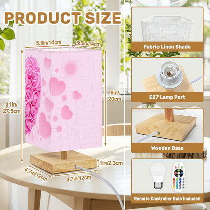 Square Table Lamp Hearts