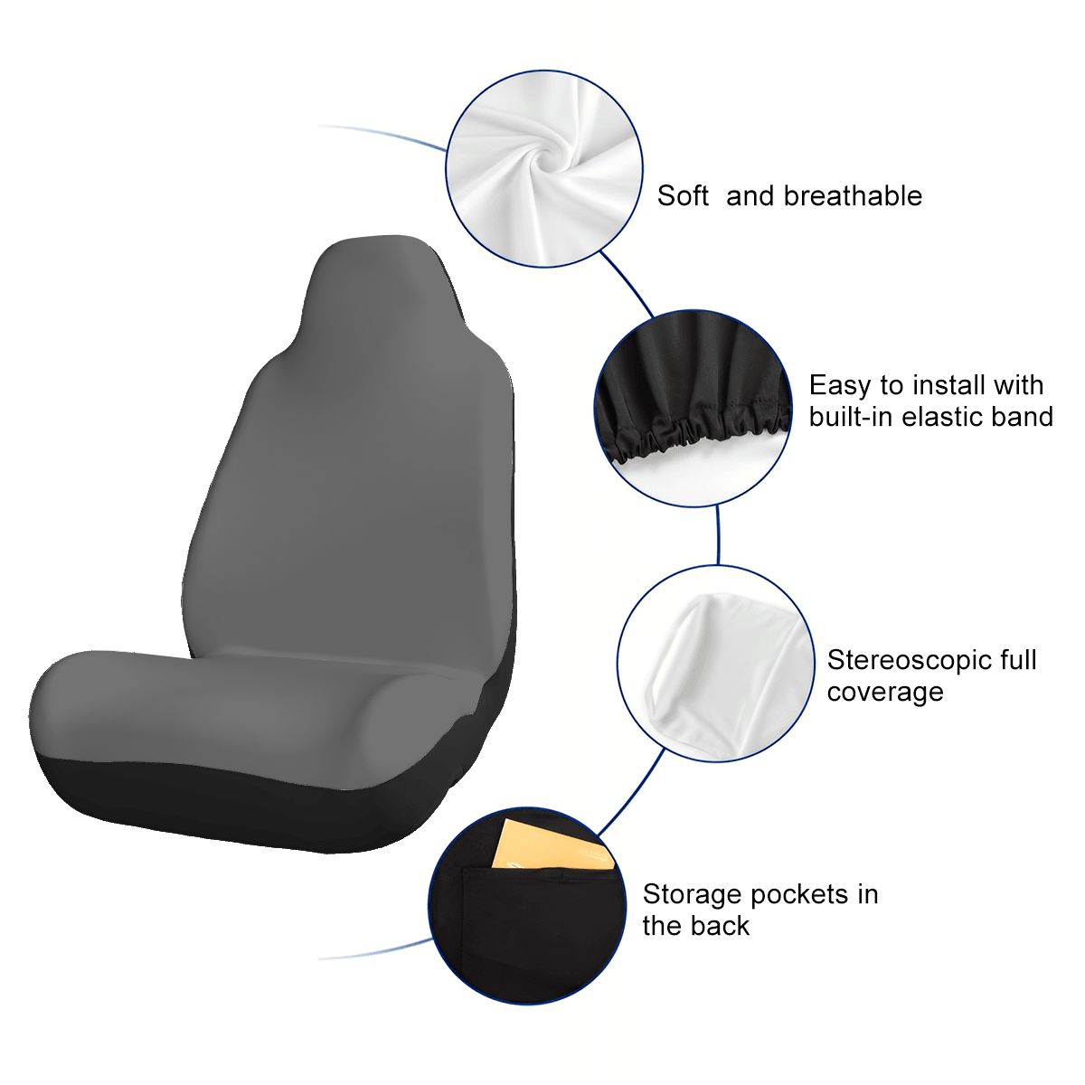 Car Seat Covers Grå