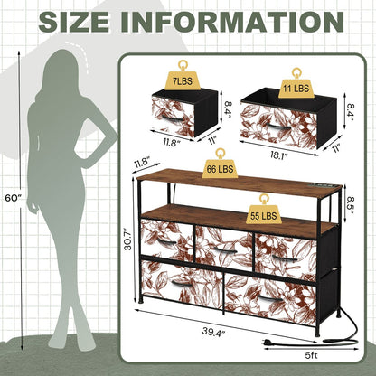 5Drawer TV Stand Dresser