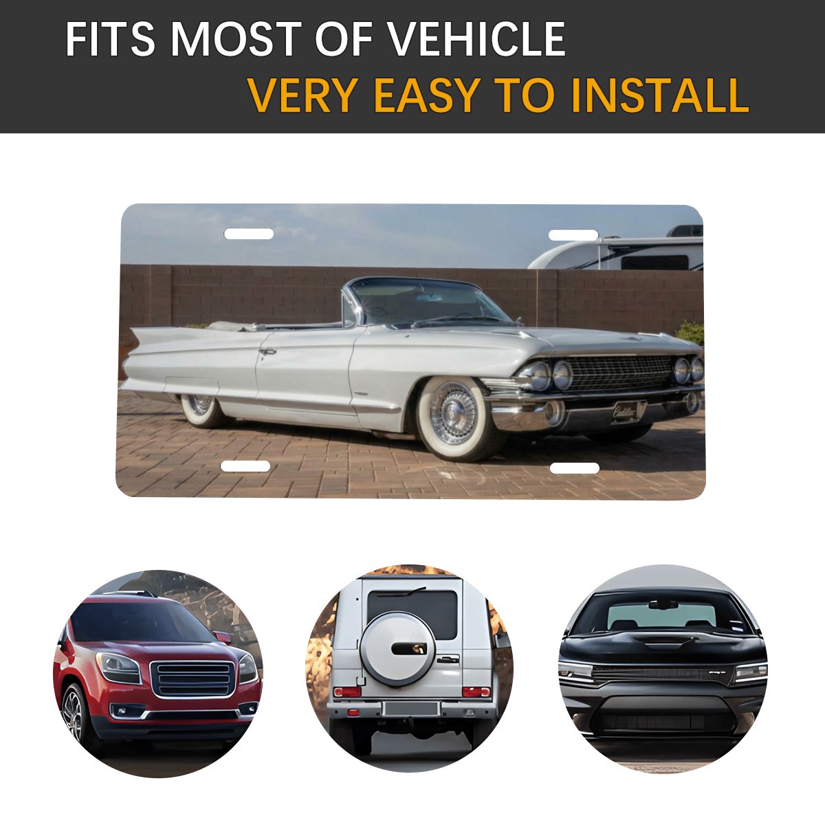 Aluminum License Plate 1961 Cadillac Series 62 Convertible