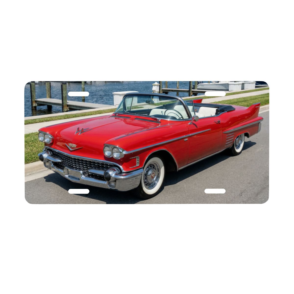 Aluminum License Plate 1958 Cadillac Series 62 Convertible
