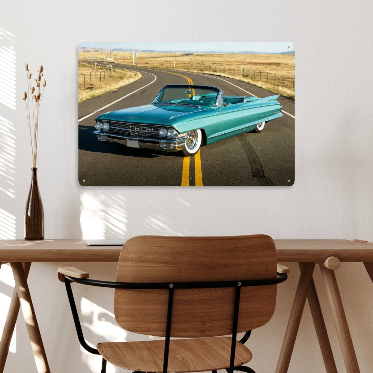 Rectangular Tin Sign Metal Sign Decor 1960 Cadillac Series 62 Convertible
