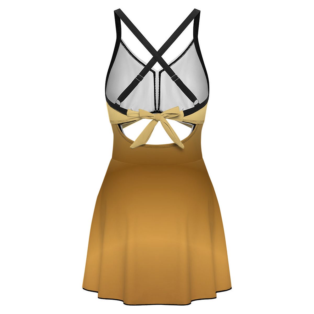 Cutout Swim Dress Tummy Control Swimsuit