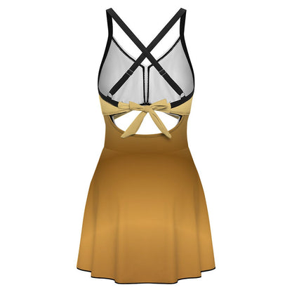 Cutout Swim Dress Tummy Control Swimsuit