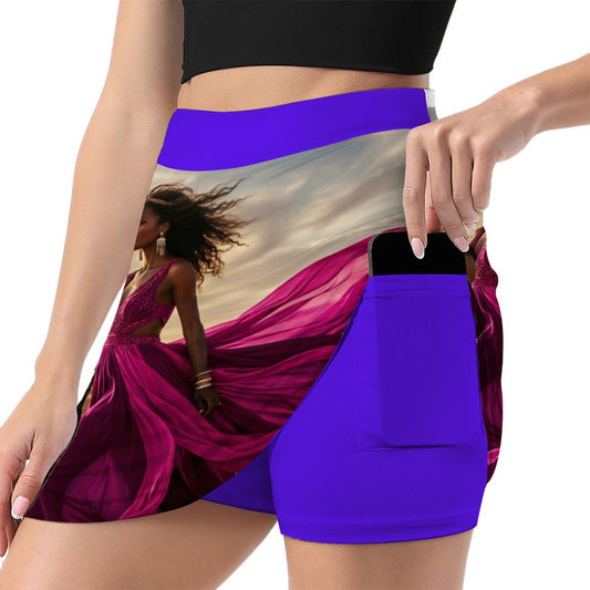 ALine Skort With Pocket Magenta Violett