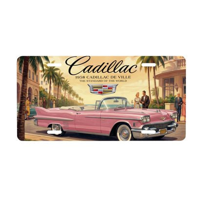 Aluminum License Plate 1958 Cadillac De Ville, Pink