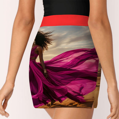 ALine Skort With Pocket Magenta Klarröd
