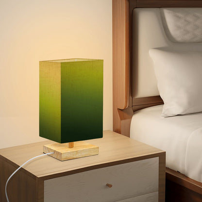 Square Table Lamp Green