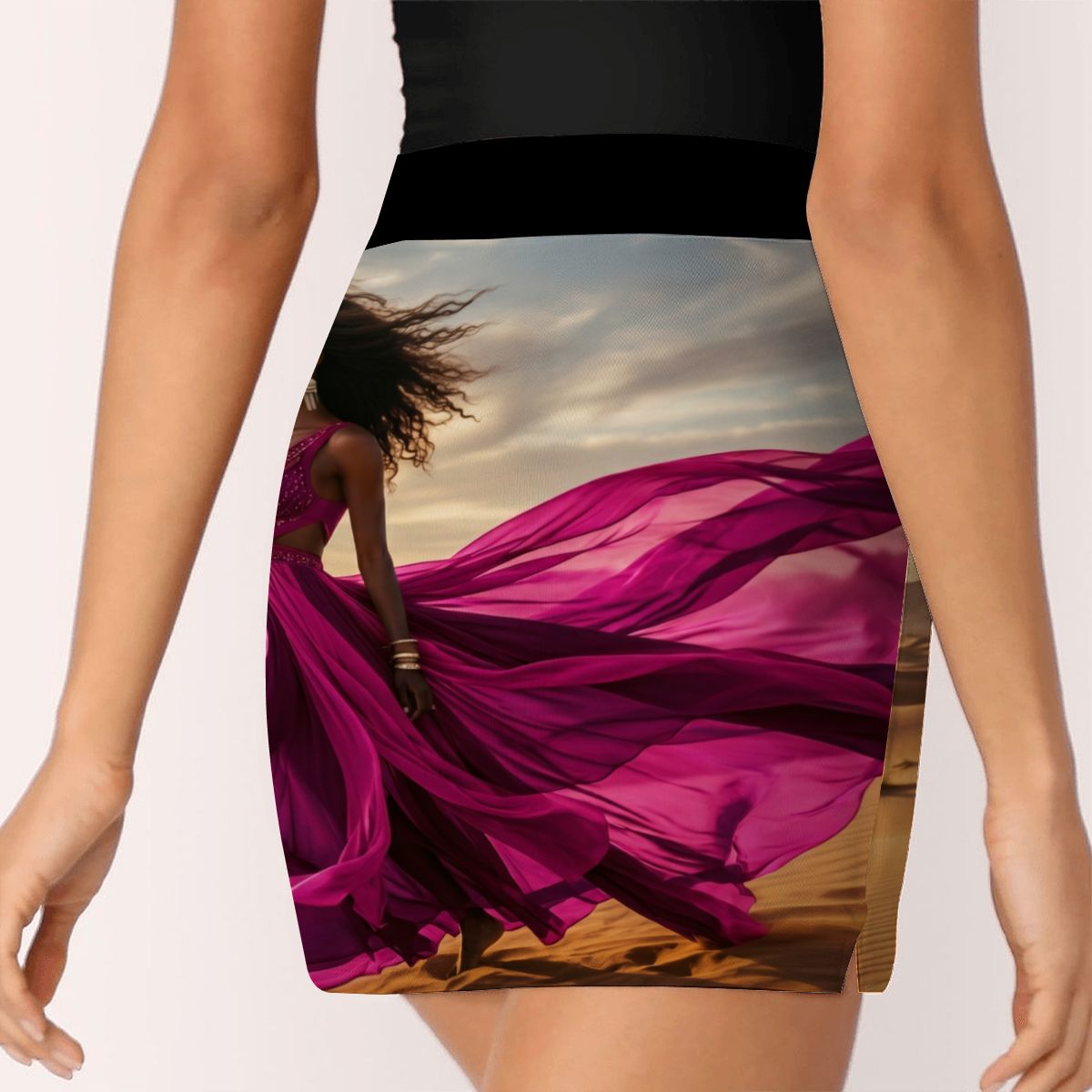 ALine Skort With Pocket Magenta Svart