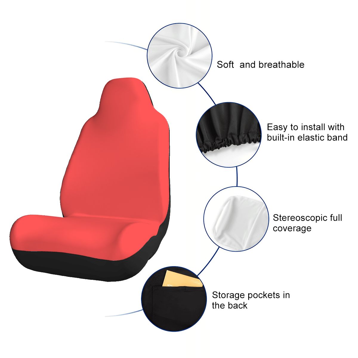 Car Seat Covers Korallröd