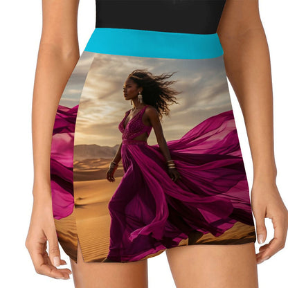 ALine Skort With Pocket Aquablå